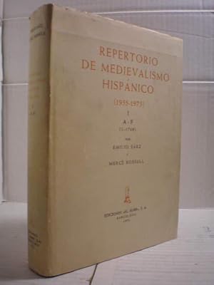 Imagen del vendedor de Repertorio de medievalismo hispnico (1955-1975) Tomo I. A-F (1-1768) a la venta por Librera Antonio Azorn