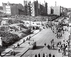 East Germany Berlin General Strike View of East West Crossing old Photo 1953