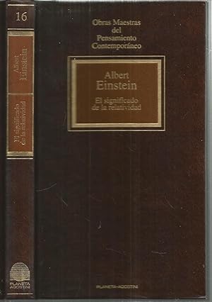 Imagen del vendedor de EL SIGNIFICADO DE LA RELATIVIDAD (SOBRE LA TEORA ESPECIAL Y LA TEORA GENERAL DE LA RELATIVIDAD) (Obras Maestras del Pensamiento Contemporneo 16) a la venta por CALLE 59  Libros