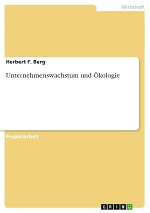 Seller image for Unternehmenswachstum und kologie for sale by AHA-BUCH GmbH