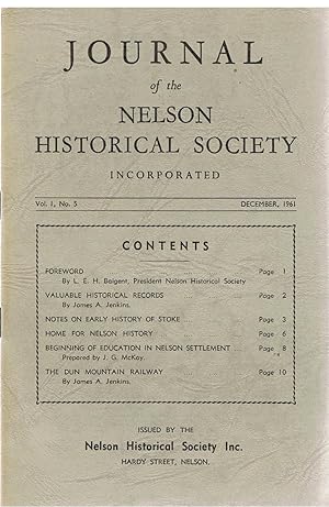 Journal of the Nelson Historical Society. Vol. I, No. 5. December 1961