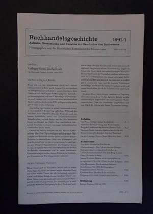 Buchhandelsgeschichte 1991/1 - Aufsätze, Rezensionen und Berichte zur Geschichte des Buchwesens