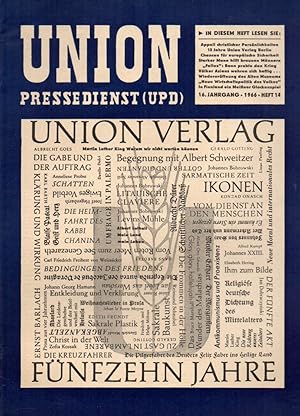 Bild des Verkufers fr Union Pressedienst (UPD) 16.Jahrgang 1966 Heft 14 (1 Heft) zum Verkauf von Clivia Mueller