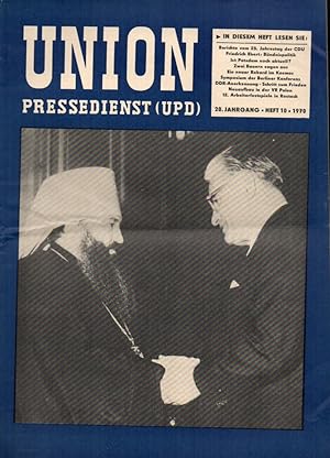 Bild des Verkufers fr Union Pressedienst (UPD) 20.Jahrgang 1970 Heft 10 (1 Heft) zum Verkauf von Clivia Mueller
