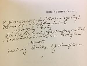 Der Rosengarten. Neue Gedichte. Herausgegeben von Freunden des Dichters.