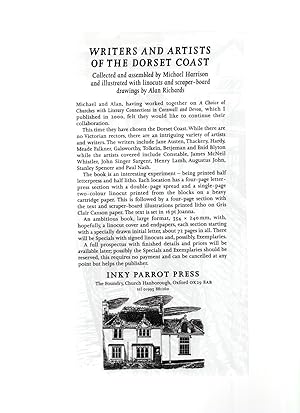 Bild des Verkufers fr Writers and Artists of the Dorset Coast. (Prospectus) zum Verkauf von VJ Books