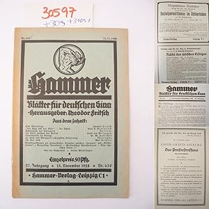 Hammer. Blätter für deutschen Sinn, national-politische Halbmonatsschrift Nr. 634 vom 15. Novembe...