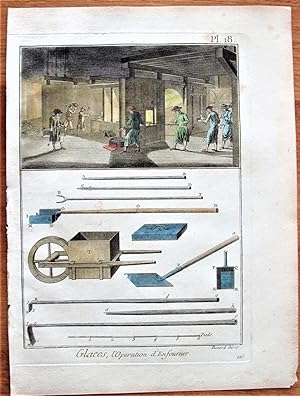 Antique Copperplate Engraving. Manufacturing Scene