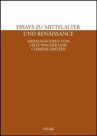 Bild des Verkufers fr Essays zu Mittelalter und Renaissance. EA. zum Verkauf von Antiquariat Lengelsen