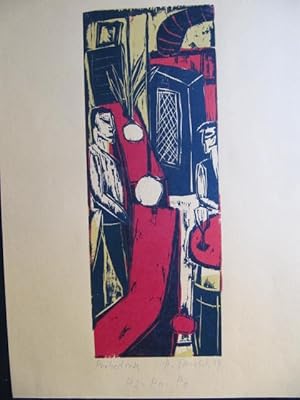 Immagine del venditore per Signierter Original Farb-Holzschnitt. Druck auf dunkelgelbem Papier. venduto da Antiquariat Schr�ter -Uta-Janine St�rmer