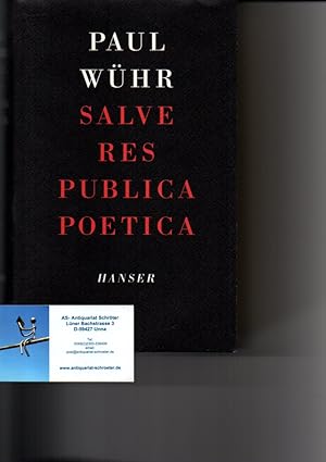 Seller image for Salve res publica poetica. [signiert + nummeriert]. for sale by Antiquariat Schr�ter -Uta-Janine St�rmer