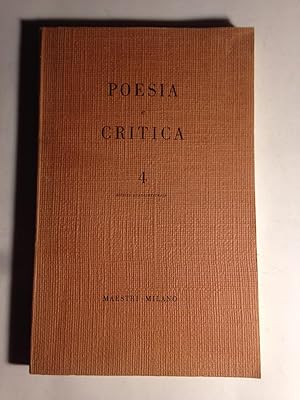 Imagen del vendedor de Poesia e Critica. Rivista quadrimestrale (Anno II - N. 4) a la venta por Studio bibliografico De Carlo