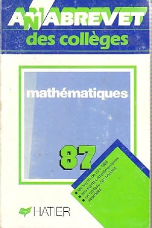 Image du vendeur pour Math?matiques Brevet Sujets 1987 - Bernard Demeillers mis en vente par Book Hmisphres