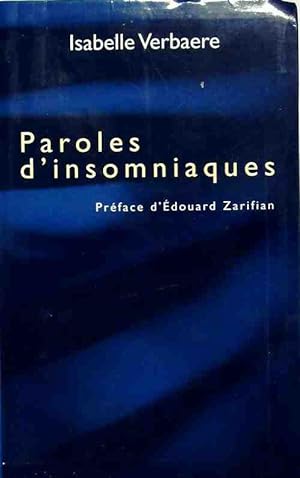 Bild des Verkufers fr Paroles d'insomniaques - Isabelle Verbaere zum Verkauf von Book Hmisphres