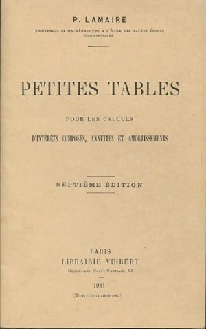 Seller image for Petites tables - P. Lamaire for sale by Book Hmisphres