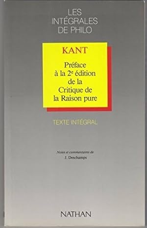 Imagen del vendedor de Pr?face ? la 2e ?dition de la Critique de la Raison pure - Emmanuel Kant a la venta por Book Hmisphres