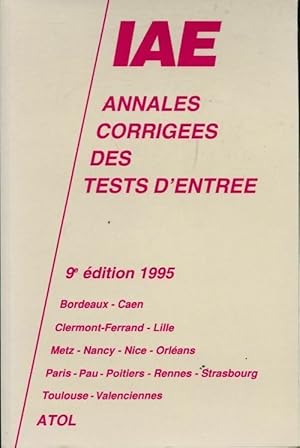 IAE corrig s des tests d'entr e 1995 - Collectif