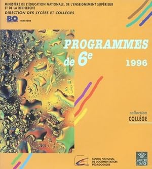 Imagen del vendedor de Programmes de 6e 1996 - Collectif a la venta por Book Hmisphres