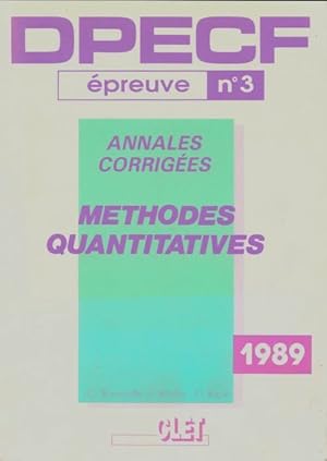 Seller image for M?thodes quantitatives I Epreuve n?3 Annales corrig?es - G. Mailler for sale by Book Hmisphres