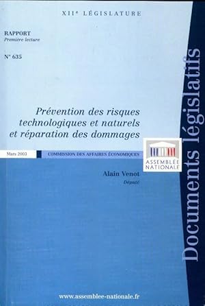 Pr vention des risques technologiques et naturels et r paration des dommages - Alain Venot