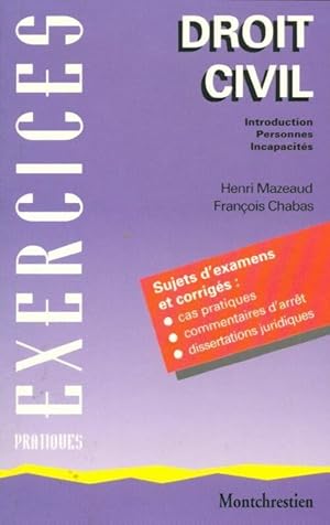 Seller image for Droit civil. Introduction, personnes, incapacit?s - Henri Mazeaud for sale by Book Hmisphres