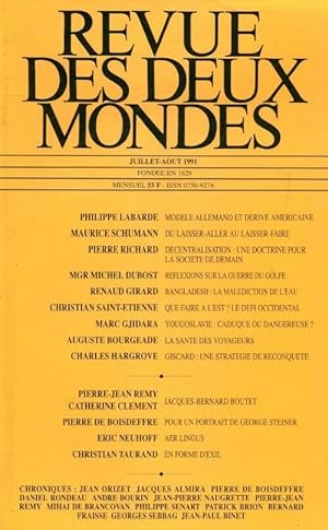 Revue des deux mondes juillet/ao?t 1991 - Collectif