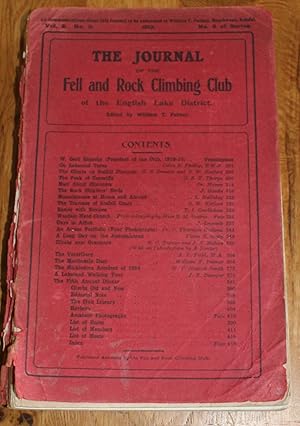 Image du vendeur pour The Journal of The Fell & Rock Climbing Club of the English Lake District. Vol. 2. No. 3 No 6 Of Series mis en vente par Fountain Books (Steve Moody)