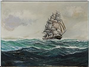 Seller image for Robert F. Lie (1899-1980) - Signed 1950 Oil, Tall Ship on the High Seas for sale by Sulis Fine Art
