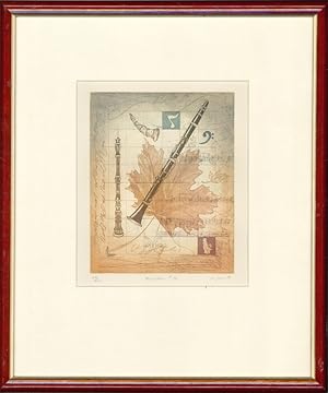 M. J. Wells - Signed & Framed 20th Century Etching, Orchestra #4