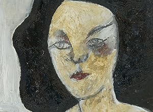 Ben Carrivick - Signed Contemporary Oil, Woman with Burgundy Lips