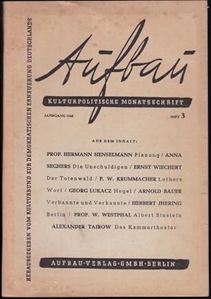 Seller image for Aufbau. Kulturpolitische Monatsschrift. 2. Jahrgang 1946. Heft 2 for sale by Graphem. Kunst- und Buchantiquariat