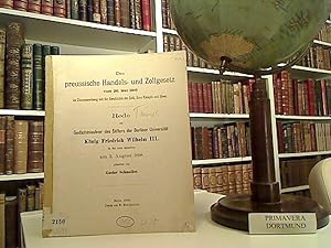 Das preussische Handels- und Zollgesetz vom 26. Mai 1818 im Zusammenhang mit der Geschichte der Z...