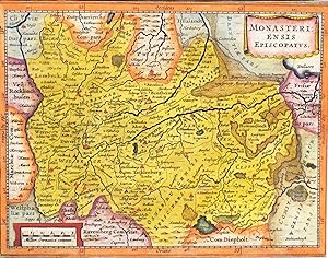 Monasteri ensis episcopatus. Altkol. Kupferstich-Karte aus Atlas Minor, von G. Mercator u. J. Jan...