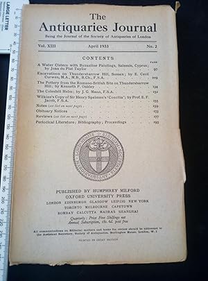 Antiquaries Journal Apr 1933 Vol XIII Thundersbarrow Sussex Coleshill Helm