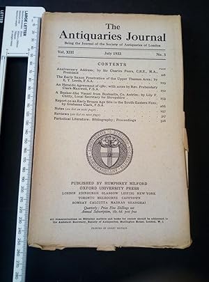 Antiquaries Journal Jul 1933 Vol XIII Early Saxon Upper Thames Heraldic Agrmt.