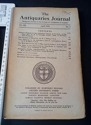 Antiquaries Journal Apr 1932 Vol XII No 2 Cathedral Norwich Abergairn Castle