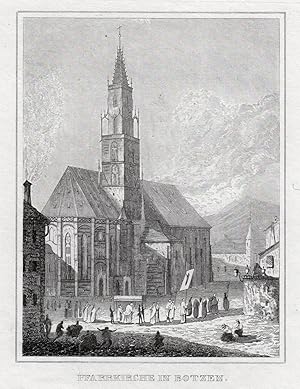 Seller image for Teilansicht, Kirche, "Pfarrkirche in .". for sale by Antiquariat Clemens Paulusch GmbH