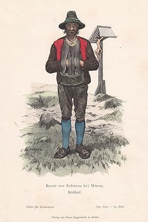 Imagen del vendedor de Sdtirol, "Bauer aus Schnna bei Meran, Sdtirol.". a la venta por Antiquariat Clemens Paulusch GmbH