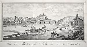 Bild des Verkufers fr Gesamtansicht, "Vue de Meissen sur l'Elbe du cote de l'orient.". zum Verkauf von Antiquariat Clemens Paulusch GmbH