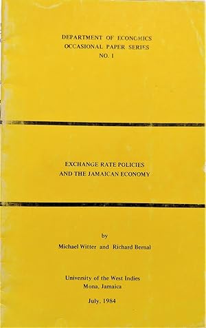 Immagine del venditore per Exchange Rate Policies and the Jamaican Economy, Department of Economics Occasional Paper Series No.1 venduto da The Book Place