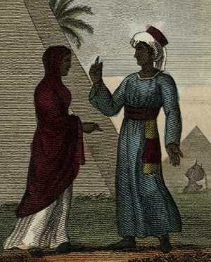 Copt Man & Woman of Egypt Africa 1820 Fashion Illustration print ethnic dress