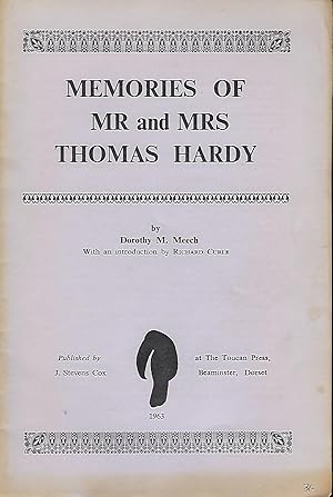 Imagen del vendedor de MEMORIES OF MR. AND MRS. THOMAS HARDY a la venta por Antic Hay Books