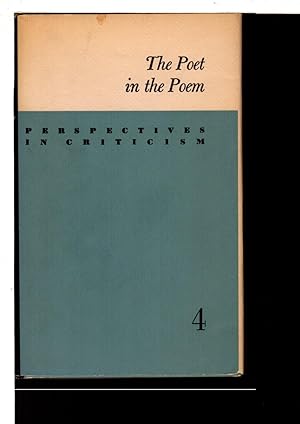 THE POET IN THE POEM: The Personae of Eliot, Yeats, and Pound.