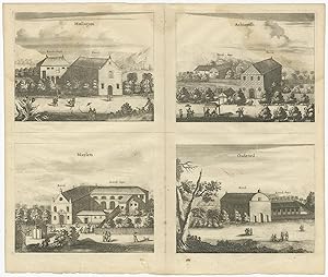 Antique Print of the Church at Mallagam and others by Baldaeus (c.1672)