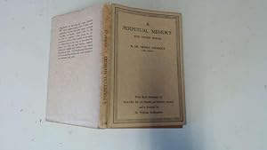 Bild des Verkufers fr A Perpetual Memory & Other Poems zum Verkauf von Goldstone Rare Books