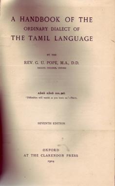 Imagen del vendedor de Tamil Handbook: A Handbook of the Ordinary Dialect of the Tamil Language a la venta por Eaglestones