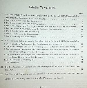 BERLIN- Die Ergebnisse der Grundstücks- und Wohnungsaufnahmen im Jahre 1900 in Berlin und den Nac...