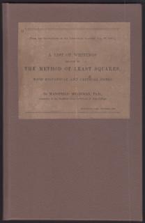 Imagen del vendedor de List of Writings Relating to THE METHOD OF LEAST SQUARES with Historical and Critical Notes, A. a la venta por OLD WORKING BOOKS & Bindery (Est. 1994)