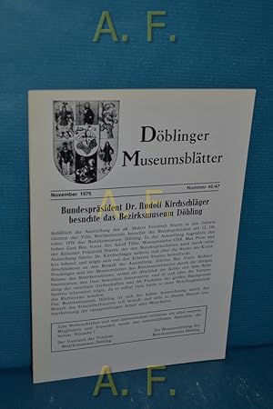Bild des Verkufers fr Dblinger Museumsbltter, Nummer 46/47, November 1976. zum Verkauf von Antiquarische Fundgrube e.U.