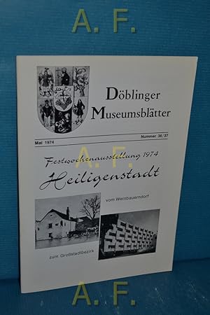 Bild des Verkufers fr Dblinger Museumsbltter, Nummer 36/37, Mai 1974. zum Verkauf von Antiquarische Fundgrube e.U.